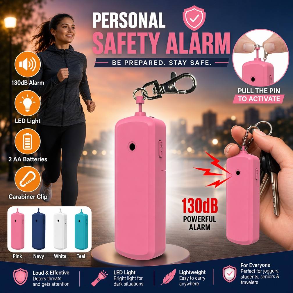Personal Alarm Keychain - Alarme anti-loup portable 130 dB, dispositif