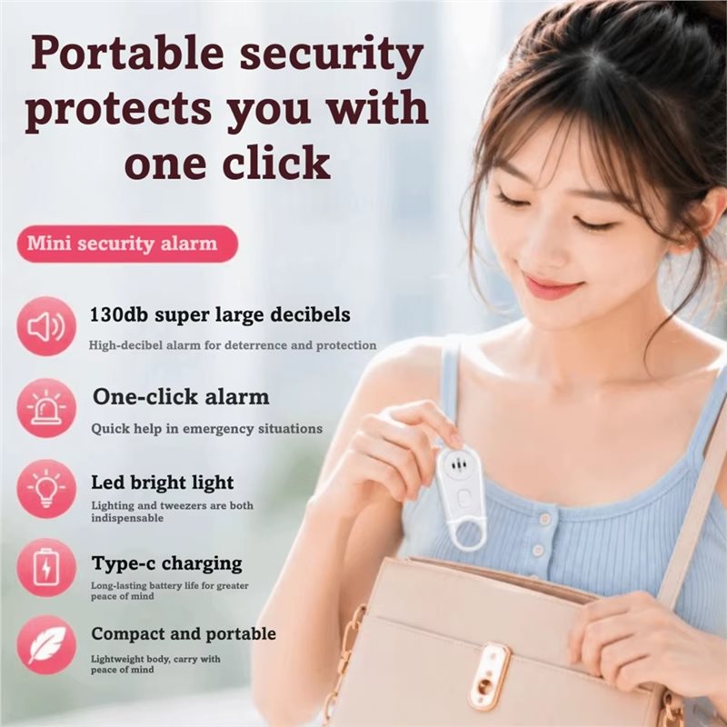 Personal Alarm Keychain - Porte-clés d'alerte d'urgence, alarme de sécurité